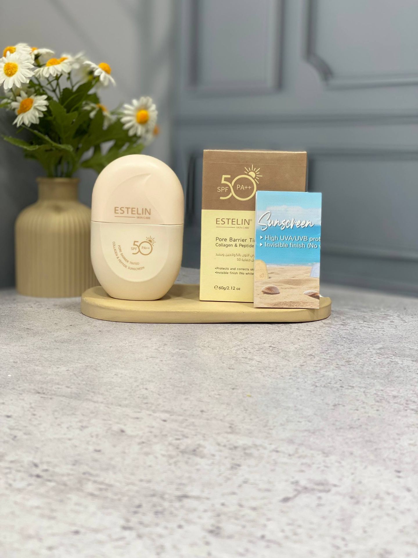 ضدآفتاب رنگی کلاژن و پپتاید استلین  ++SPF50 PA